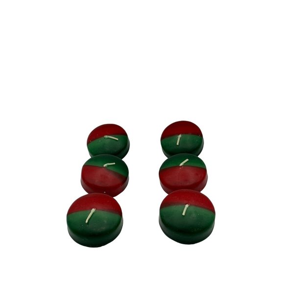 Set of 6 Coldwater Creek Floating Candles Holiday Colors Red and Green - Picture 2 of 4